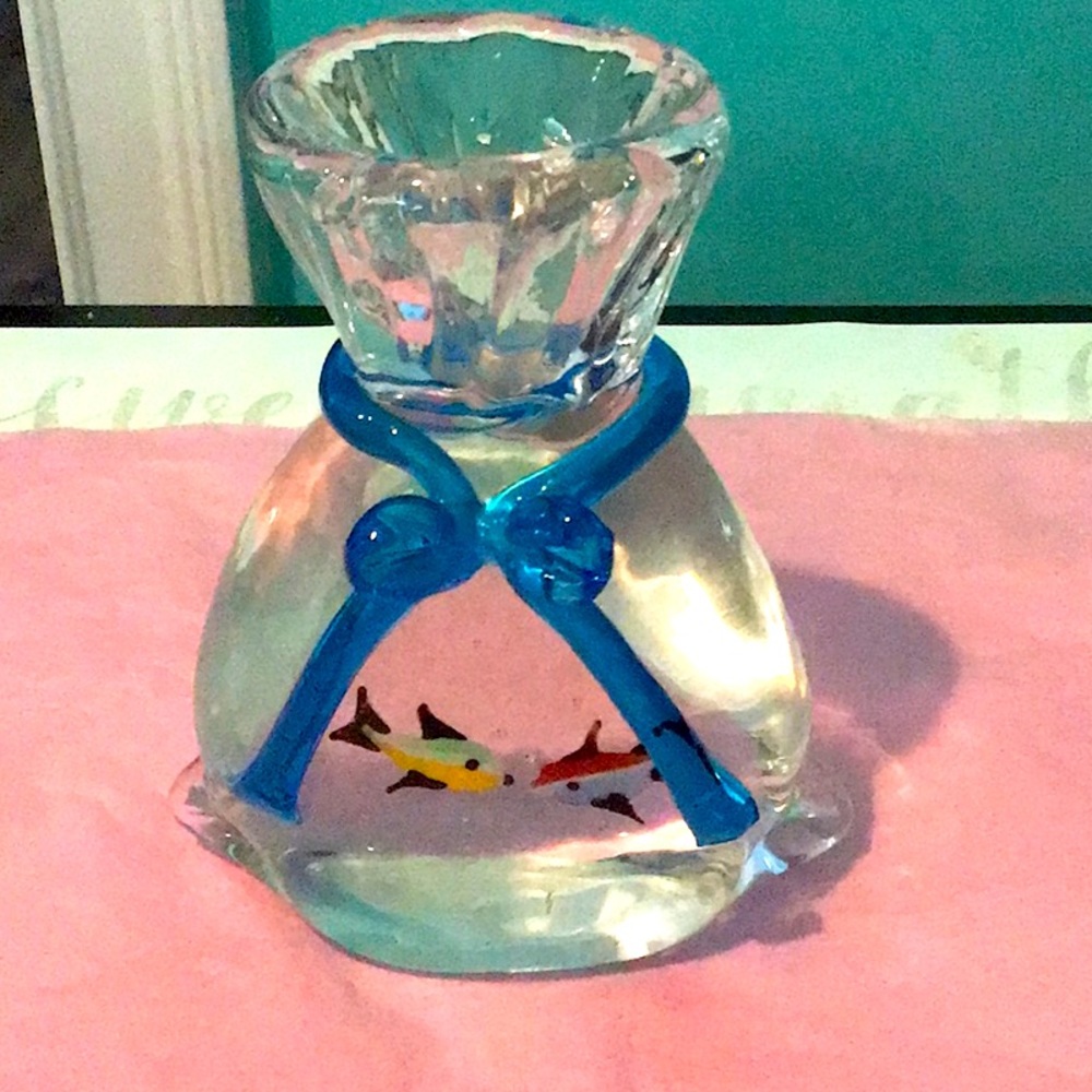Final sale price❗️Beautiful glass fishes in bowl decorative accent piece